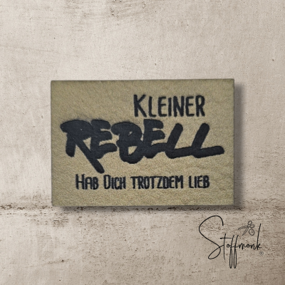 Label - Kleiner Rebell - ca. 2,5 cm x 3,5 cm - Kunstleder ++ Farbauswahl ++